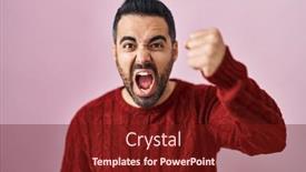  Presentation with beard - Presentation design consisting of young-hispanic-man-with-beard background and a tawny brown colored foreground