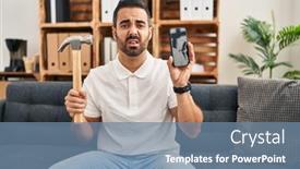  Presentation with beard - Slide deck having young-hispanic-man-with-beard background and a seafoam green colored foreground