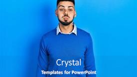  Presentation with beard - PPT theme enhanced with young-hispanic-man-with-beard background and a teal colored foreground