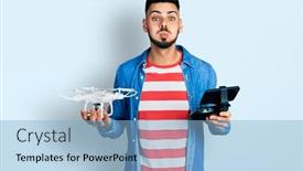  Presentation with beard - Presentation having young-hispanic-man-with-beard background and a light blue colored foreground