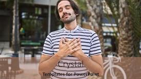 Presentation with outdoors - Presentation enhanced with young-hispanic-man-with-beard background and a coral colored foreground