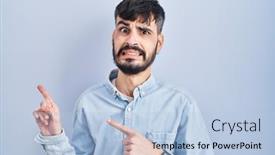  Presentation with beard - Presentation with young-hispanic-man-with-beard background and a  colored foreground