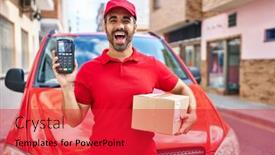  Presentation with beard - Slide set featuring young-hispanic-man-with-beard background and a red colored foreground