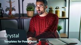  Presentation with beard - Theme consisting of young-hispanic-man-with-beard background and a wine colored foreground