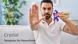  Presentation with beard - Presentation design enhanced with young-hispanic-man-with-beard background and a light gray colored foreground