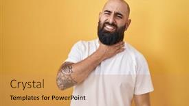  Presentation with infection - Slides enhanced with young-hispanic-man-with-beard background and a coral colored foreground