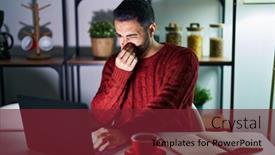  Presentation with bad breath - Presentation consisting of young-hispanic-man-with-beard background and a tawny brown colored foreground