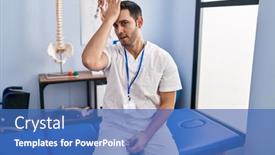  Presentation with recovery - PPT theme enhanced with young-hispanic-man-with-beard background and a teal colored foreground