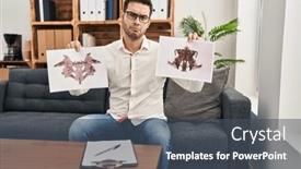  Presentation with beard - Presentation enhanced with young-hispanic-man-with-beard background and a dark gray colored foreground