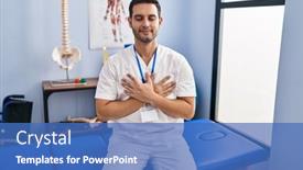  Presentation with face pain - Slide set enhanced with young-hispanic-man-with-beard background and a teal colored foreground