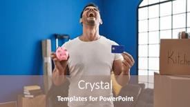  Presentation with new home - Slide deck enhanced with young-hispanic-man-with-beard background and a coral colored foreground