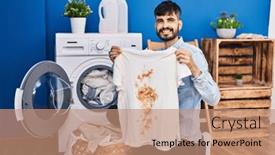 Presentation with clean - Theme enhanced with young-hispanic-man-with-beard background and a coral colored foreground