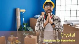 Presentation with renovation - Theme with young-hispanic-man-with-beard background and a coral colored foreground