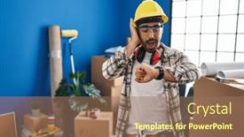  Presentation with home renovation - Presentation theme featuring young-hispanic-man-with-beard background and a  colored foreground