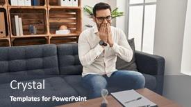  Presentation with scandal - PPT layouts consisting of young-hispanic-man-with-beard background and a dark gray colored foreground