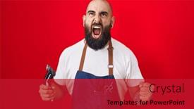  Presentation with razor - Slides featuring young-hispanic-man-with-beard background and a crimson colored foreground