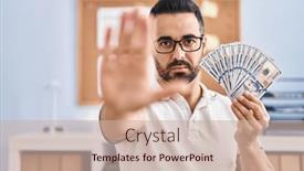  Presentation with defense - Presentation design with young-hispanic-man-with-beard background and a  colored foreground