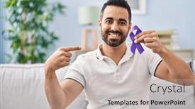  Presentation with awareness - Slide deck featuring young-hispanic-man-with-beard background and a soft green colored foreground