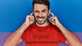  Presentation with blue music - PPT theme with young-hispanic-man-with-beard background and a red colored foreground