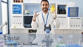  Presentation with hope - Slide set with young-hispanic-man-with-beard background and a light blue colored foreground