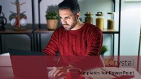  Presentation with beard - Slides consisting of young-hispanic-man-with-beard background and a  colored foreground