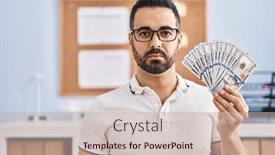  Presentation with attitude - Presentation theme with young-hispanic-man-with-beard background and a soft green colored foreground