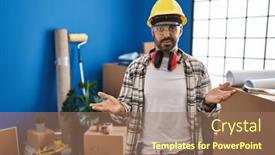  Presentation with home renovation - Presentation theme featuring young-hispanic-man-with-beard background and a  colored foreground