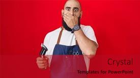  Presentation with razor - Presentation with young-hispanic-man-with-beard background and a crimson colored foreground