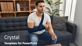  Presentation with consult - PPT theme consisting of young-hispanic-man-with-beard background and a tawny brown colored foreground