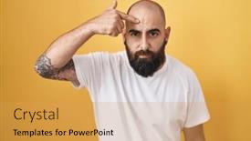  Presentation with infection - Slides featuring young-hispanic-man-with-beard background and a yellow colored foreground