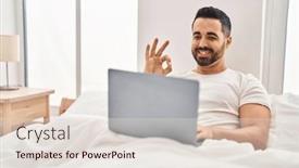  Presentation with beard - PPT theme consisting of young-hispanic-man-with-beard background and a  colored foreground