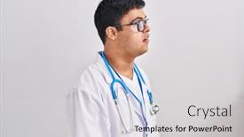  Presentation with down syndrome - Slide deck having young-hispanic-man-with-down background and a light gray colored foreground