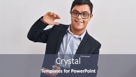  Presentation with hands down - Presentation featuring young-hispanic-man-with-down background and a ocean colored foreground