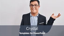  Presentation with down syndrome - PPT layouts enhanced with young-hispanic-man-with-down background and a ocean colored foreground