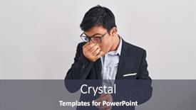  Presentation with stress - Presentation having young-hispanic-man-with-down background and a tawny brown colored foreground