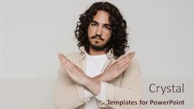  Presentation with long hair man - PPT theme featuring young-hispanic-man-with-long background and a mint green colored foreground