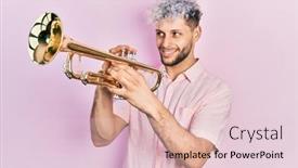  Presentation with modern - Colorful presentation design enhanced with young-hispanic-man-with-modern backdrop and a lemonade colored foreground