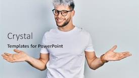  Presentation with comparison - Colorful slide set enhanced with young-hispanic-man-with-modern backdrop and a lemonade colored foreground