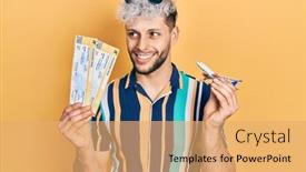  Presentation with modern - Presentation featuring young-hispanic-man-with-modern background and a yellow colored foreground