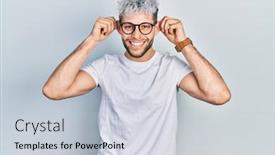  Presentation with modern - PPT theme consisting of young-hispanic-man-with-modern background and a lemonade colored foreground