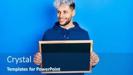  Presentation with modern - PPT theme featuring young-hispanic-man-with-modern background and a  colored foreground