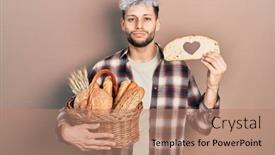  Presentation with modern - Presentation design having young-hispanic-man-with-modern background and a  colored foreground