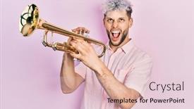  Presentation with modern - Presentation theme consisting of young-hispanic-man-with-modern background and a  colored foreground