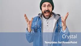  Presentation with winner - Slide deck consisting of young-hispanic-man-with-tattoos background and a teal colored foreground