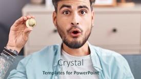  Presentation with cryptocurrency - Presentation having young-hispanic-man-with-tattoos background and a light blue colored foreground