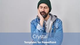  Presentation with depression - Presentation theme consisting of young-hispanic-man-with-tattoos background and a teal colored foreground