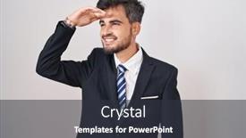  Presentation with far away - Presentation design consisting of young-hispanic-man-with-tattoos background and a dark gray colored foreground