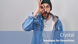  Presentation with wool - Slide set enhanced with young-hispanic-man-with-tattoos background and a  colored foreground