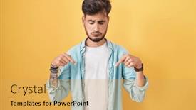  Presentation with upset - Slides enhanced with young-hispanic-man-with-tattoos background and a yellow colored foreground