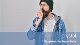  Presentation with sleepiness - Presentation theme enhanced with young-hispanic-man-with-tattoos background and a  colored foreground